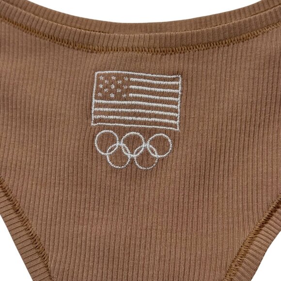 SKIMS Soft Lounge Rib Dipped Thong Team USA Sienna Medium - Picture 3 of 9